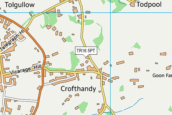 TR16 5PT map - OS VectorMap District (Ordnance Survey)