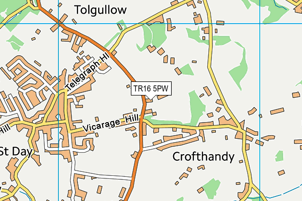 TR16 5PW map - OS VectorMap District (Ordnance Survey)