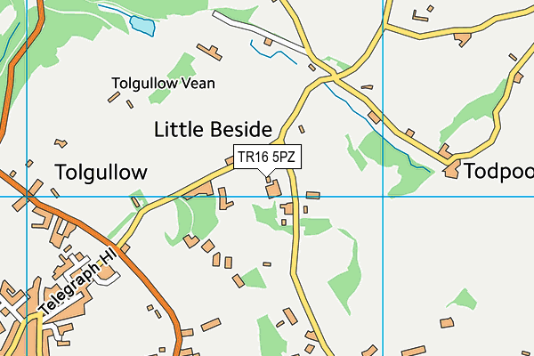 TR16 5PZ map - OS VectorMap District (Ordnance Survey)