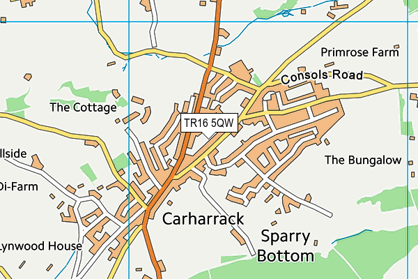 TR16 5QW map - OS VectorMap District (Ordnance Survey)