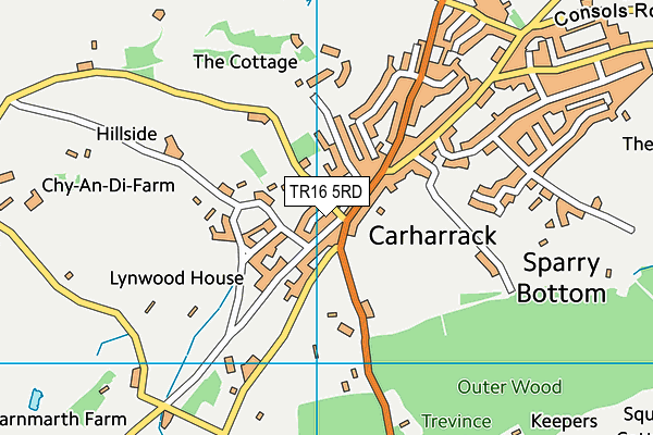 TR16 5RD map - OS VectorMap District (Ordnance Survey)