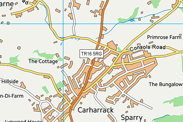 TR16 5RG map - OS VectorMap District (Ordnance Survey)