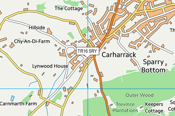 TR16 5RY map - OS VectorMap District (Ordnance Survey)