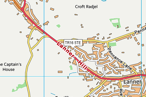 TR16 5TE map - OS VectorMap District (Ordnance Survey)