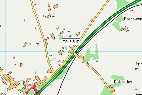 TR16 5UT map - OS VectorMap District (Ordnance Survey)