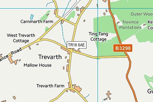 TR16 6AE map - OS VectorMap District (Ordnance Survey)