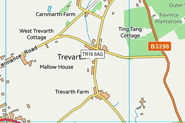 TR16 6AG map - OS VectorMap District (Ordnance Survey)