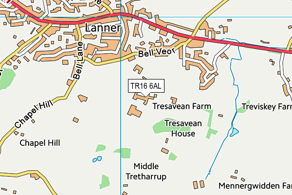 TR16 6AL map - OS VectorMap District (Ordnance Survey)