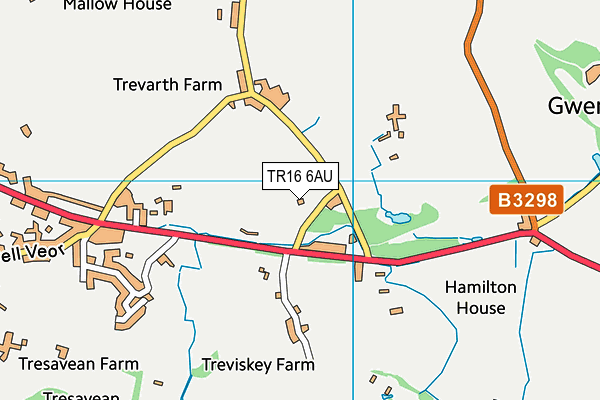 TR16 6AU map - OS VectorMap District (Ordnance Survey)
