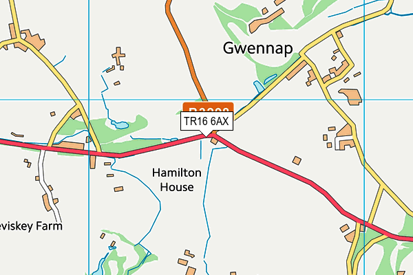 TR16 6AX map - OS VectorMap District (Ordnance Survey)