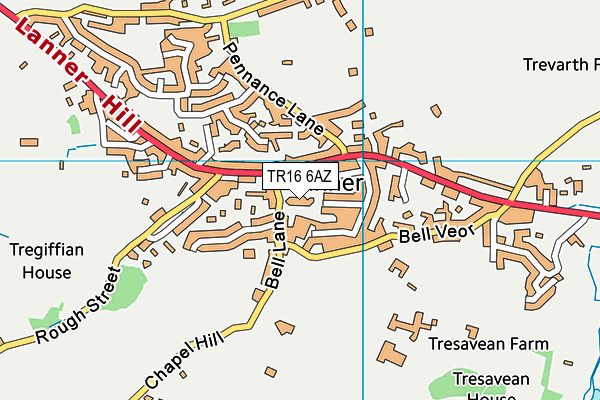 Lanner Primary School map (TR16 6AZ) - OS VectorMap District (Ordnance Survey)