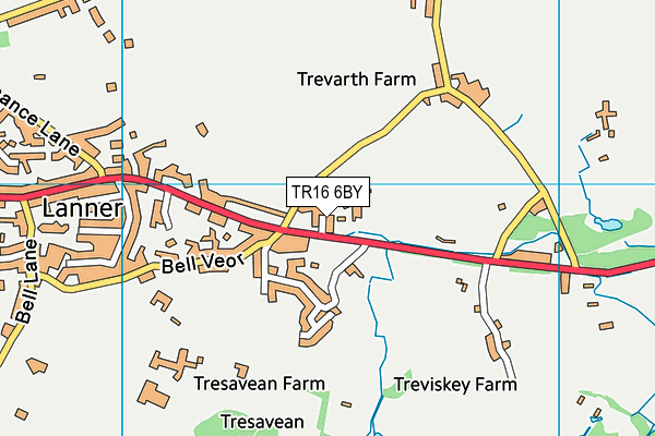 TR16 6BY map - OS VectorMap District (Ordnance Survey)