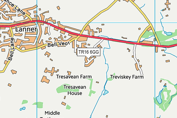 TR16 6GG map - OS VectorMap District (Ordnance Survey)