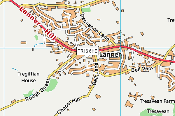 TR16 6HE map - OS VectorMap District (Ordnance Survey)