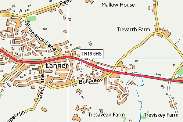TR16 6HS map - OS VectorMap District (Ordnance Survey)