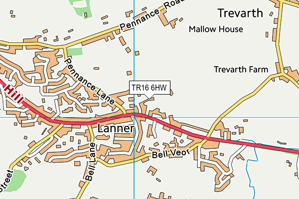 TR16 6HW map - OS VectorMap District (Ordnance Survey)