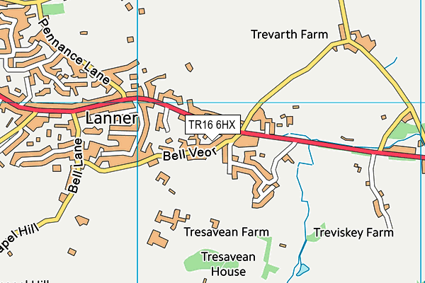 TR16 6HX map - OS VectorMap District (Ordnance Survey)