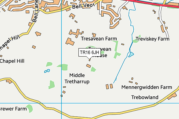 TR16 6JH map - OS VectorMap District (Ordnance Survey)
