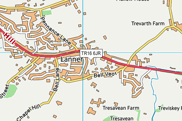TR16 6JR map - OS VectorMap District (Ordnance Survey)