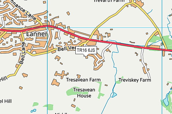 TR16 6JS map - OS VectorMap District (Ordnance Survey)