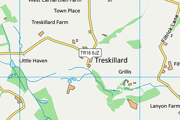 TR16 6JZ map - OS VectorMap District (Ordnance Survey)