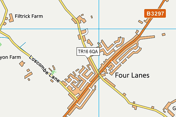 Loscombe Road (Closed) map (TR16 6QA) - OS VectorMap District (Ordnance Survey)