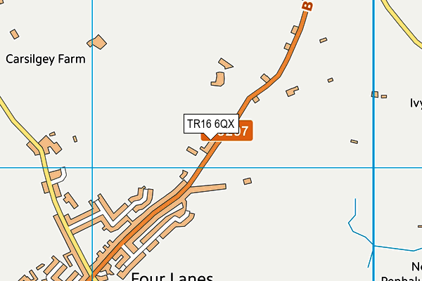 TR16 6QX map - OS VectorMap District (Ordnance Survey)