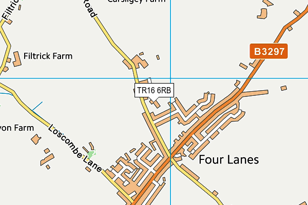 Pencoys Primary School map (TR16 6RB) - OS VectorMap District (Ordnance Survey)