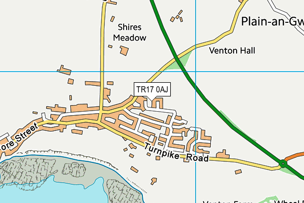 TR17 0AJ map - OS VectorMap District (Ordnance Survey)