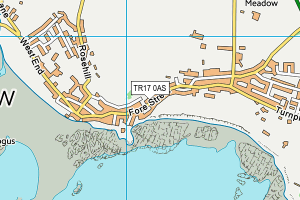 TR17 0AS map - OS VectorMap District (Ordnance Survey)