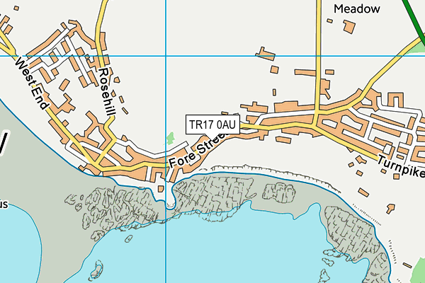 TR17 0AU map - OS VectorMap District (Ordnance Survey)