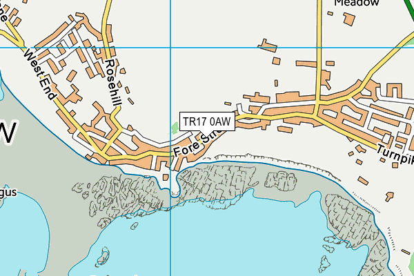 TR17 0AW map - OS VectorMap District (Ordnance Survey)
