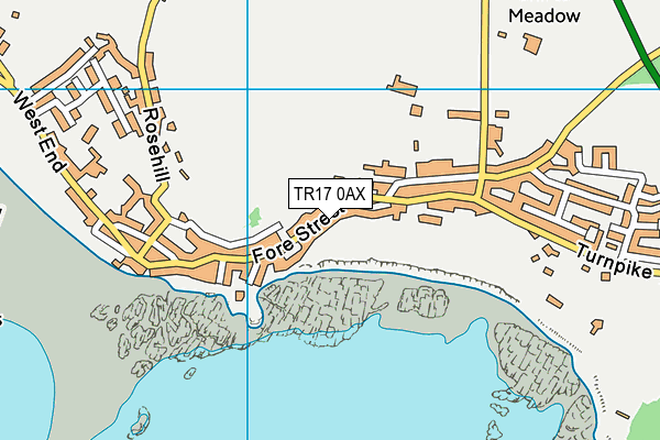 TR17 0AX map - OS VectorMap District (Ordnance Survey)