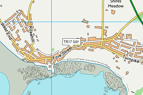 TR17 0AY map - OS VectorMap District (Ordnance Survey)
