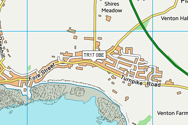 TR17 0BE map - OS VectorMap District (Ordnance Survey)