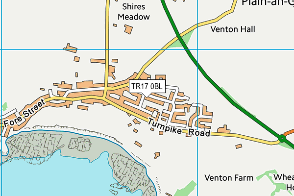 TR17 0BL map - OS VectorMap District (Ordnance Survey)