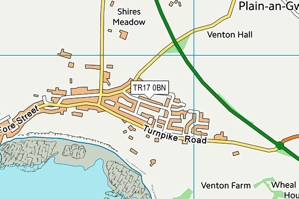 TR17 0BN map - OS VectorMap District (Ordnance Survey)
