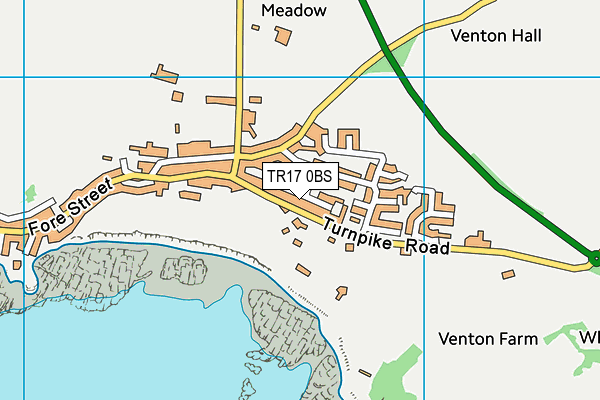 TR17 0BS map - OS VectorMap District (Ordnance Survey)