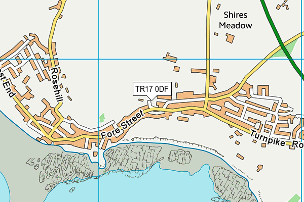 TR17 0DF map - OS VectorMap District (Ordnance Survey)
