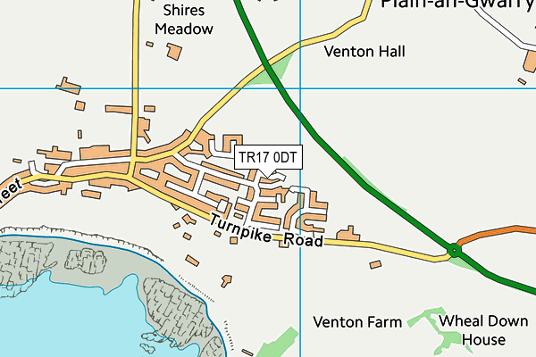 TR17 0DT map - OS VectorMap District (Ordnance Survey)
