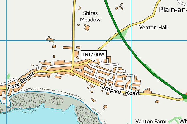 TR17 0DW map - OS VectorMap District (Ordnance Survey)