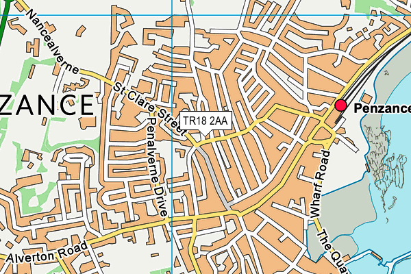 TR18 2AA map - OS VectorMap District (Ordnance Survey)