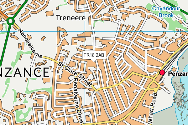 TR18 2AB map - OS VectorMap District (Ordnance Survey)