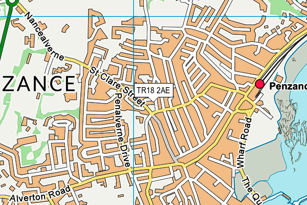 TR18 2AE map - OS VectorMap District (Ordnance Survey)