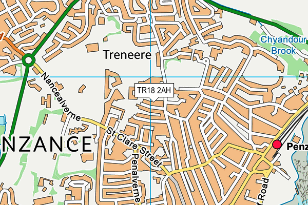 TR18 2AH map - OS VectorMap District (Ordnance Survey)