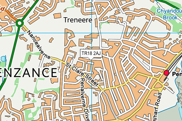 TR18 2AJ map - OS VectorMap District (Ordnance Survey)