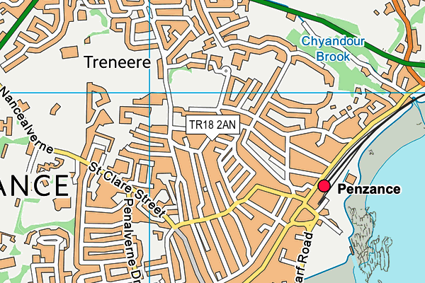 TR18 2AN map - OS VectorMap District (Ordnance Survey)