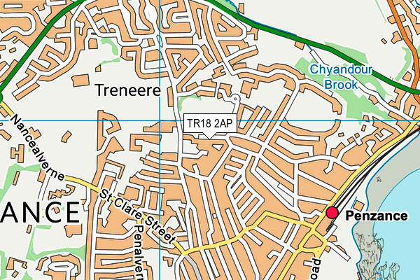 TR18 2AP map - OS VectorMap District (Ordnance Survey)