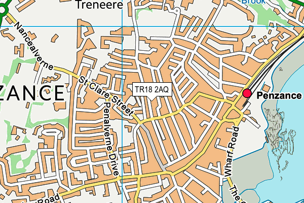 TR18 2AQ map - OS VectorMap District (Ordnance Survey)