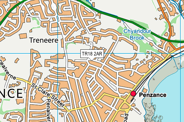 TR18 2AR map - OS VectorMap District (Ordnance Survey)